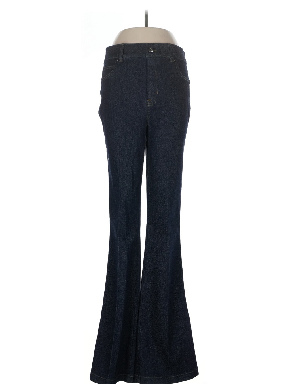 SPANX High Rise Flare Jeans Dark Rinse Sz L